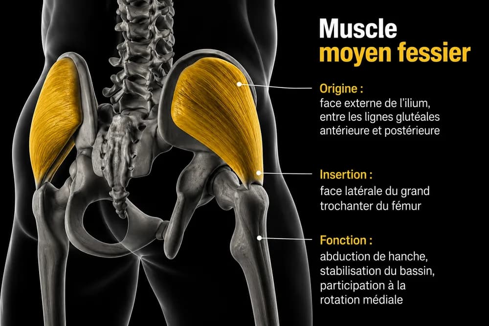 Schéma anatomique — Moyen fessier