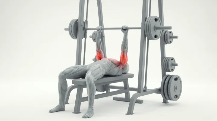 Développé couché prise serrée Smith machine