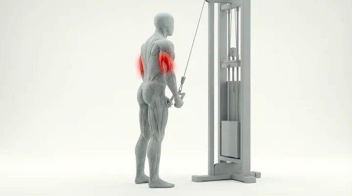 Extension triceps à la poulie, barre en V