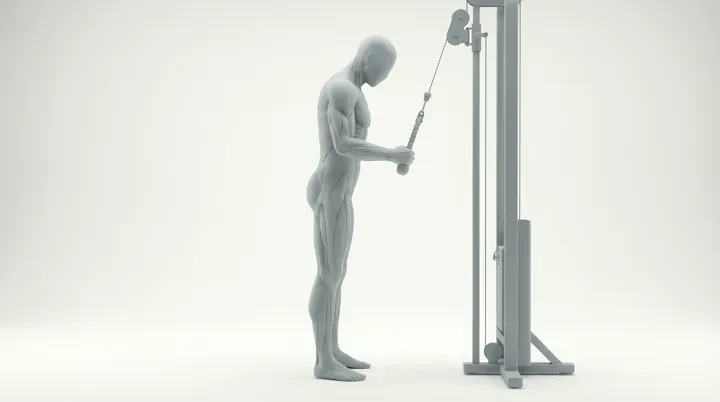 Extension triceps à la poulie, corde unilatérale