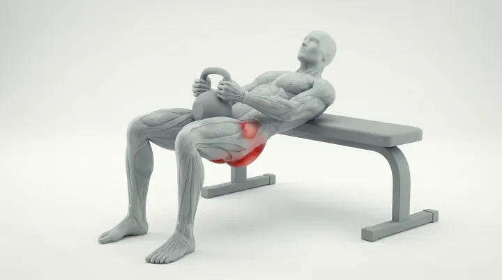 Hip thrust au kettlebell