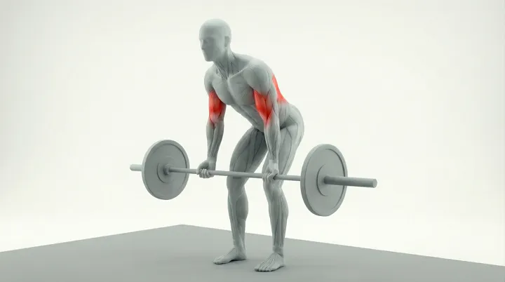 Rowing barre buste penché