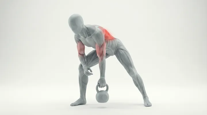 Rowing au kettlebell, un bras, appui sur banc