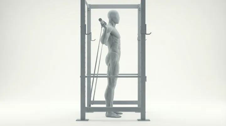 Squat barre avec bandes de résistance
