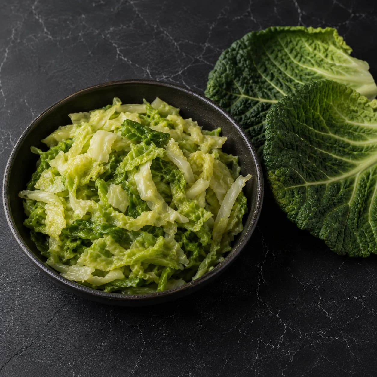 Chou vert, cuit