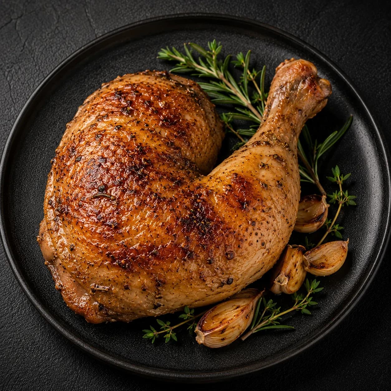 Cuisse de poulet, rôtie