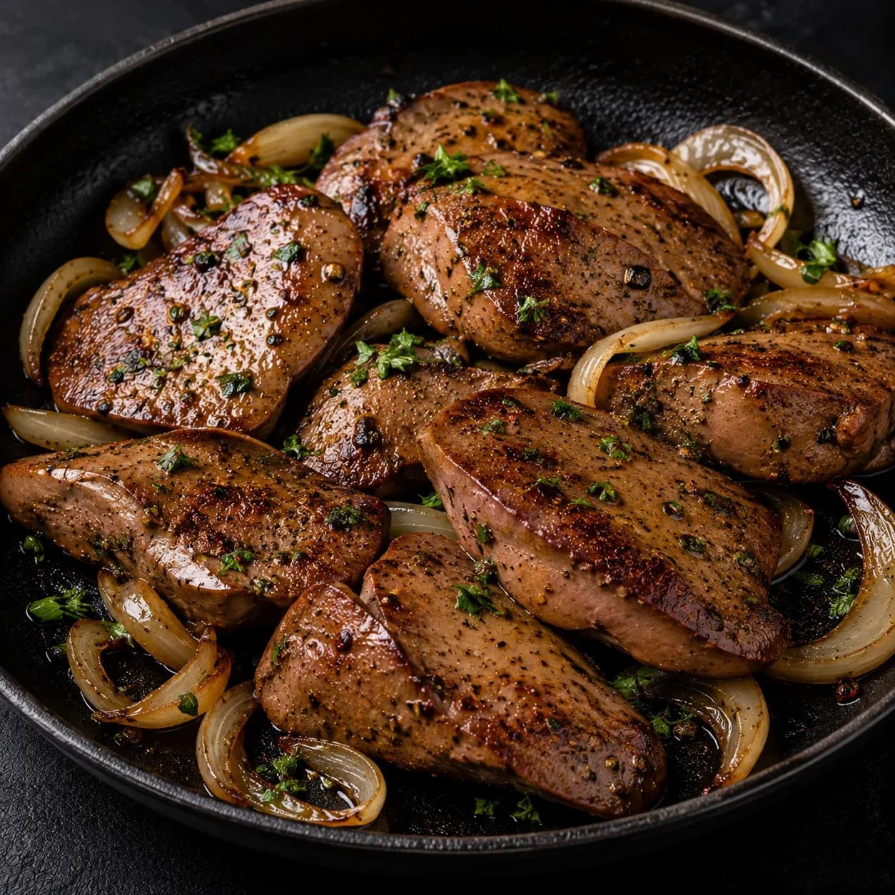 Foie de volaille, cuit