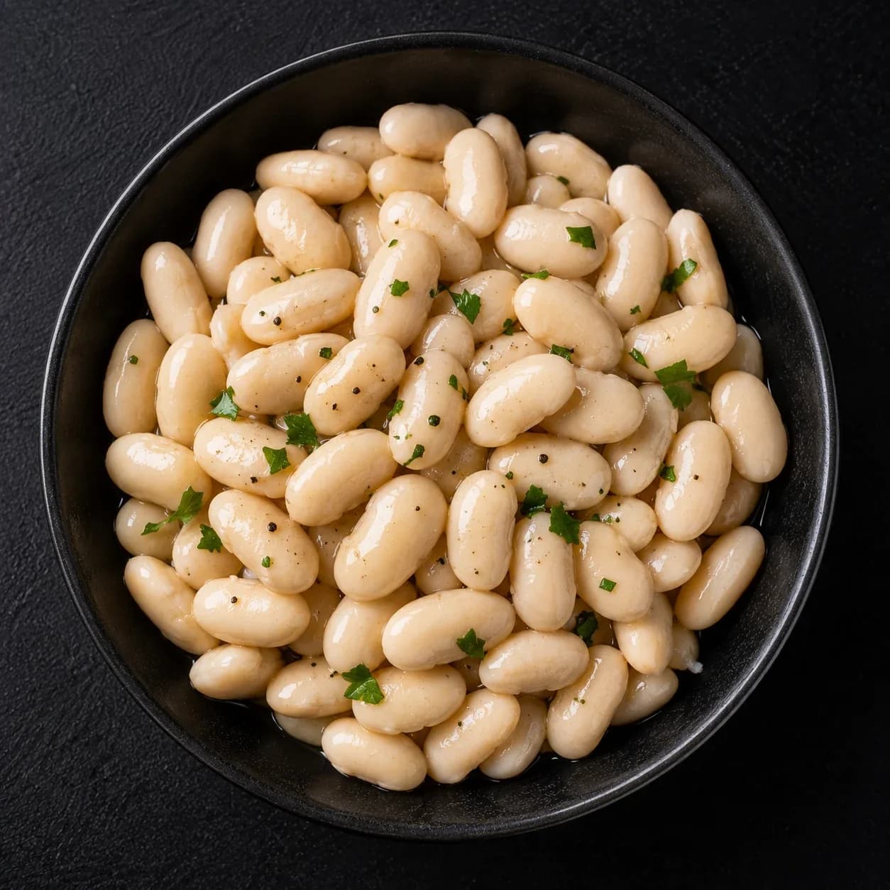 Haricots blancs, cuits