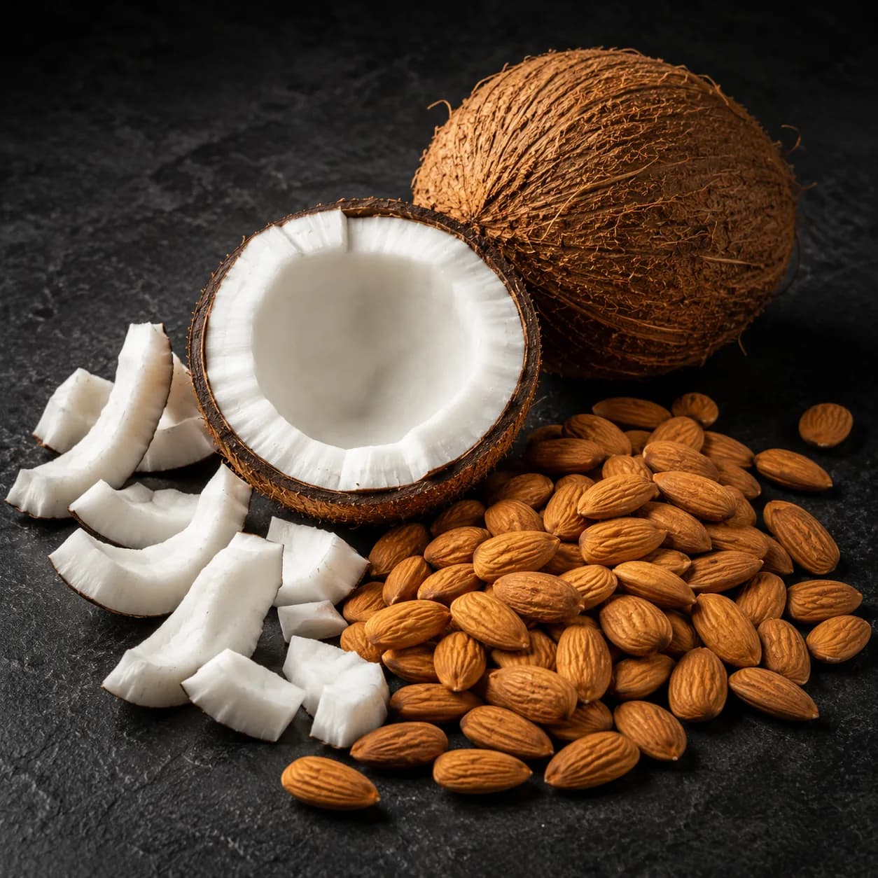 Noix de coco, amande sèche
