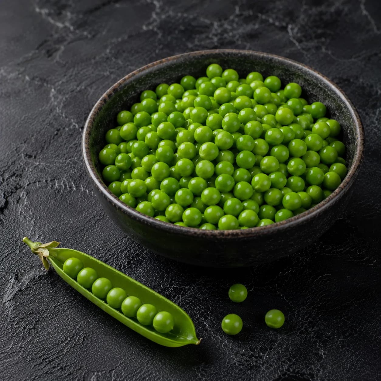 Petits pois, cuits
