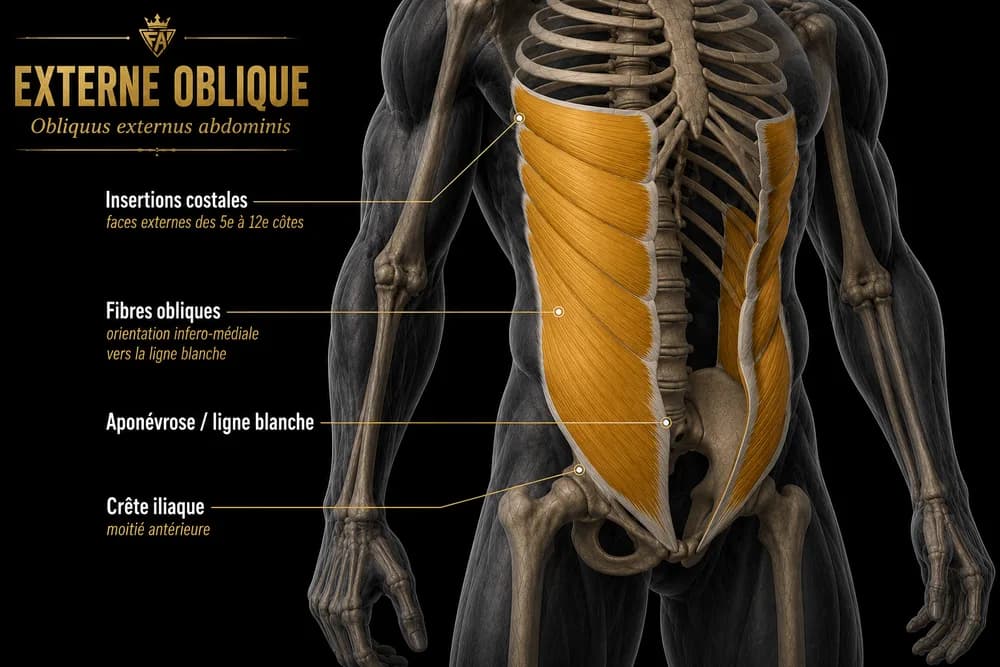 Schéma anatomique — Oblique externe