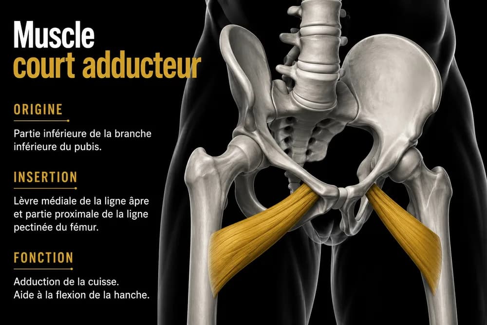 Schéma anatomique — Court adducteur