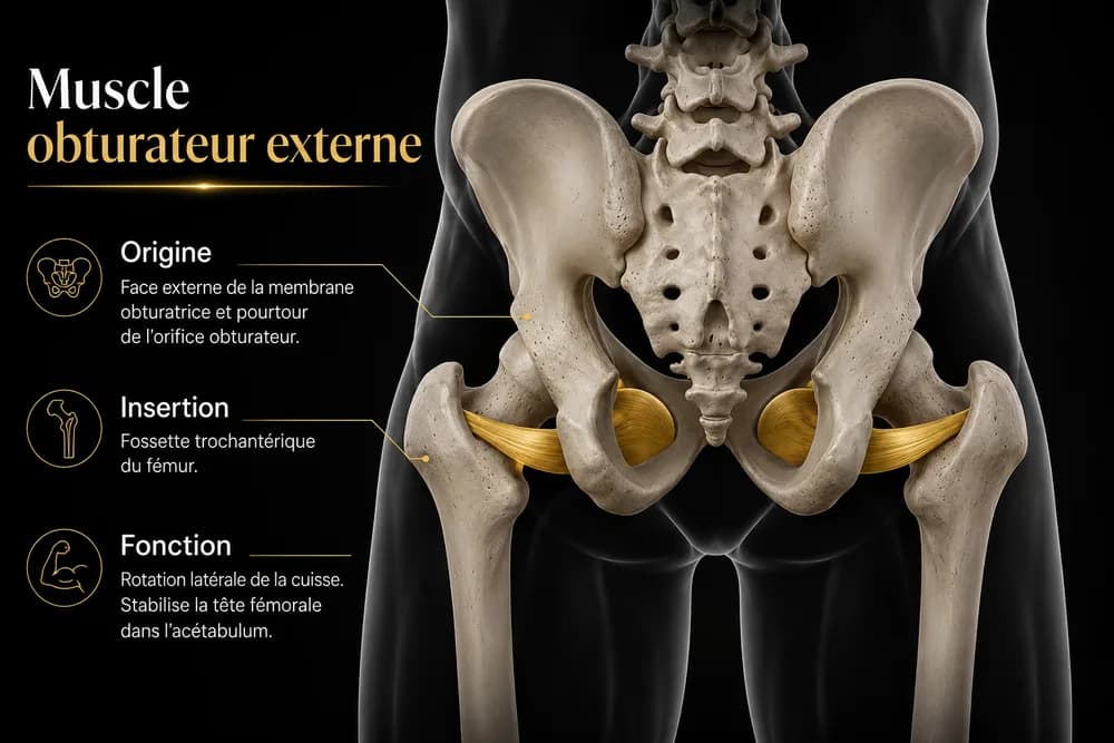 Schéma anatomique — Obturateur externe