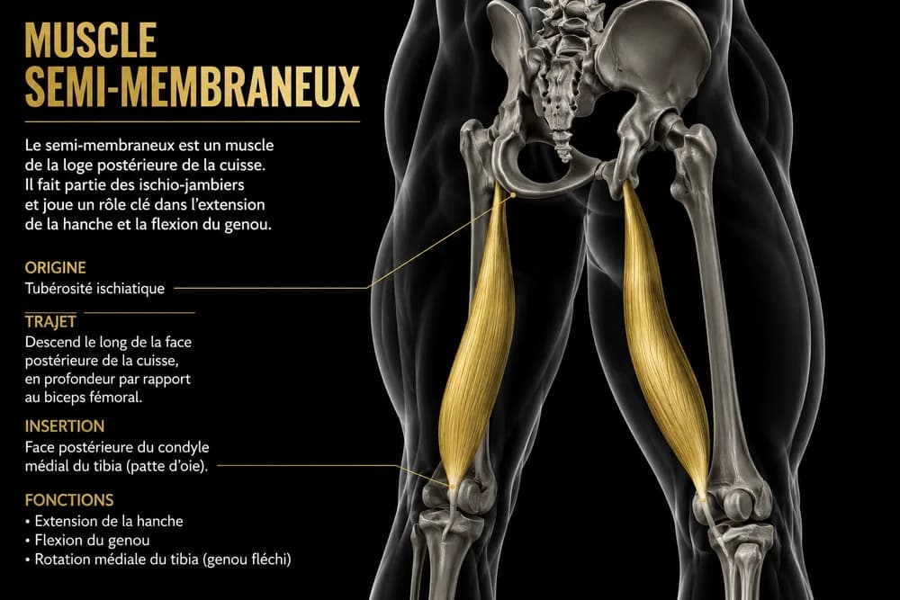 Schéma anatomique — Semi-membraneux