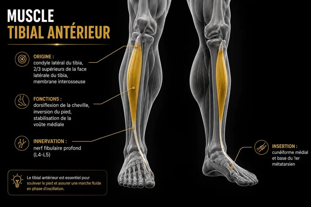 Schéma anatomique — Tibial antérieur