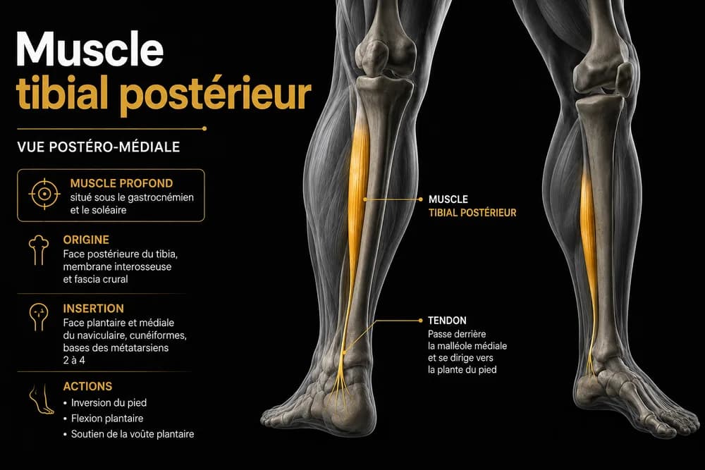 Schéma anatomique — Tibial postérieur
