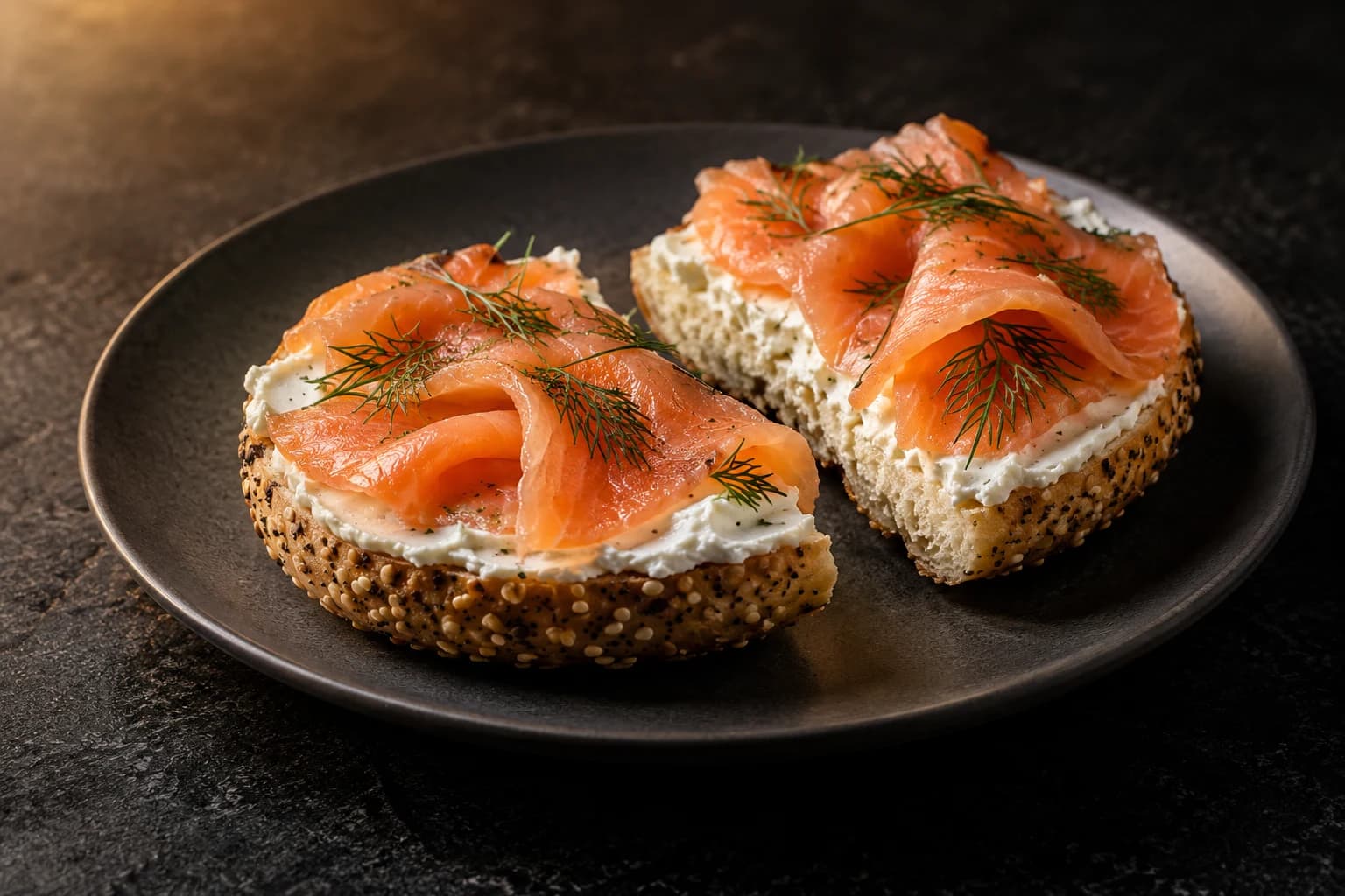 Bagel saumon fumé et fromage frais