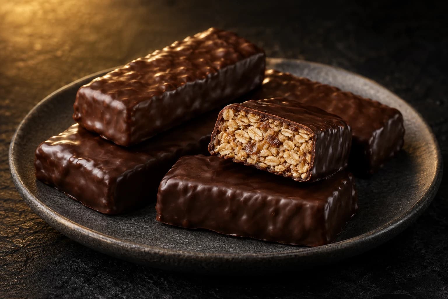 Barres chocolat-protéine maison