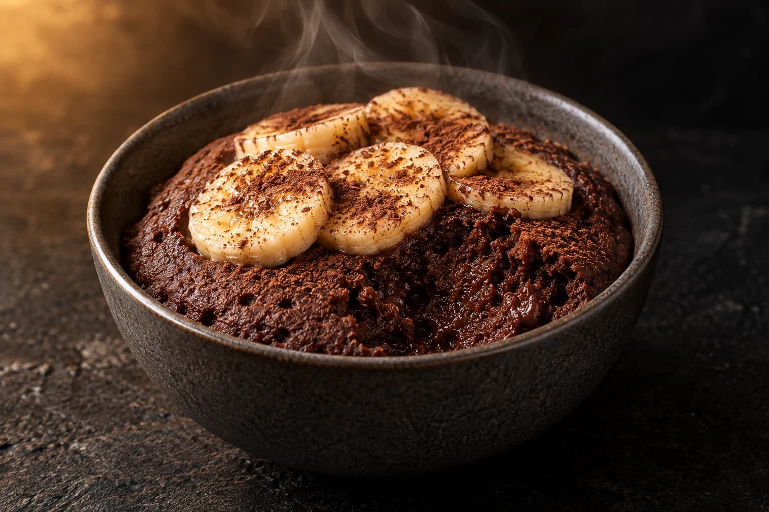 Bowl cake protéiné banane-cacao
