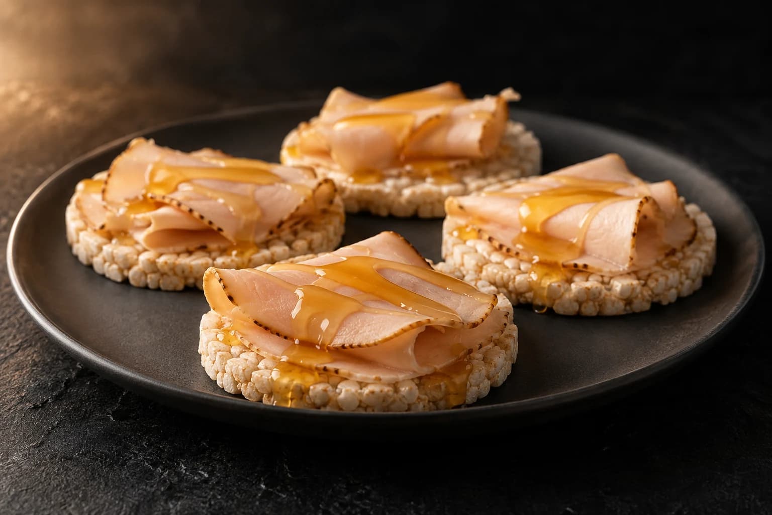 Galettes de riz, dinde et miel