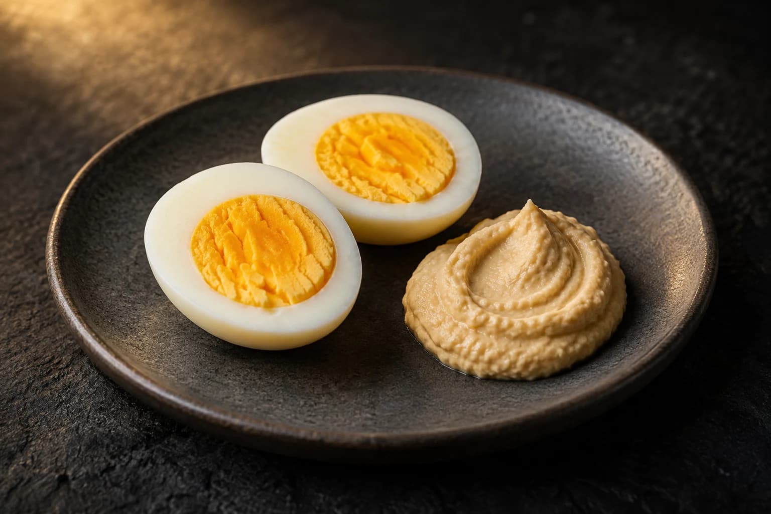 Œufs durs et houmous