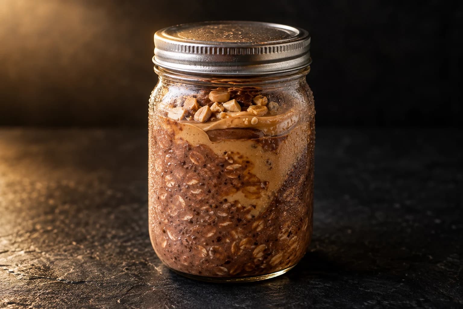 Overnight oats chocolat-beurre de cacahuète