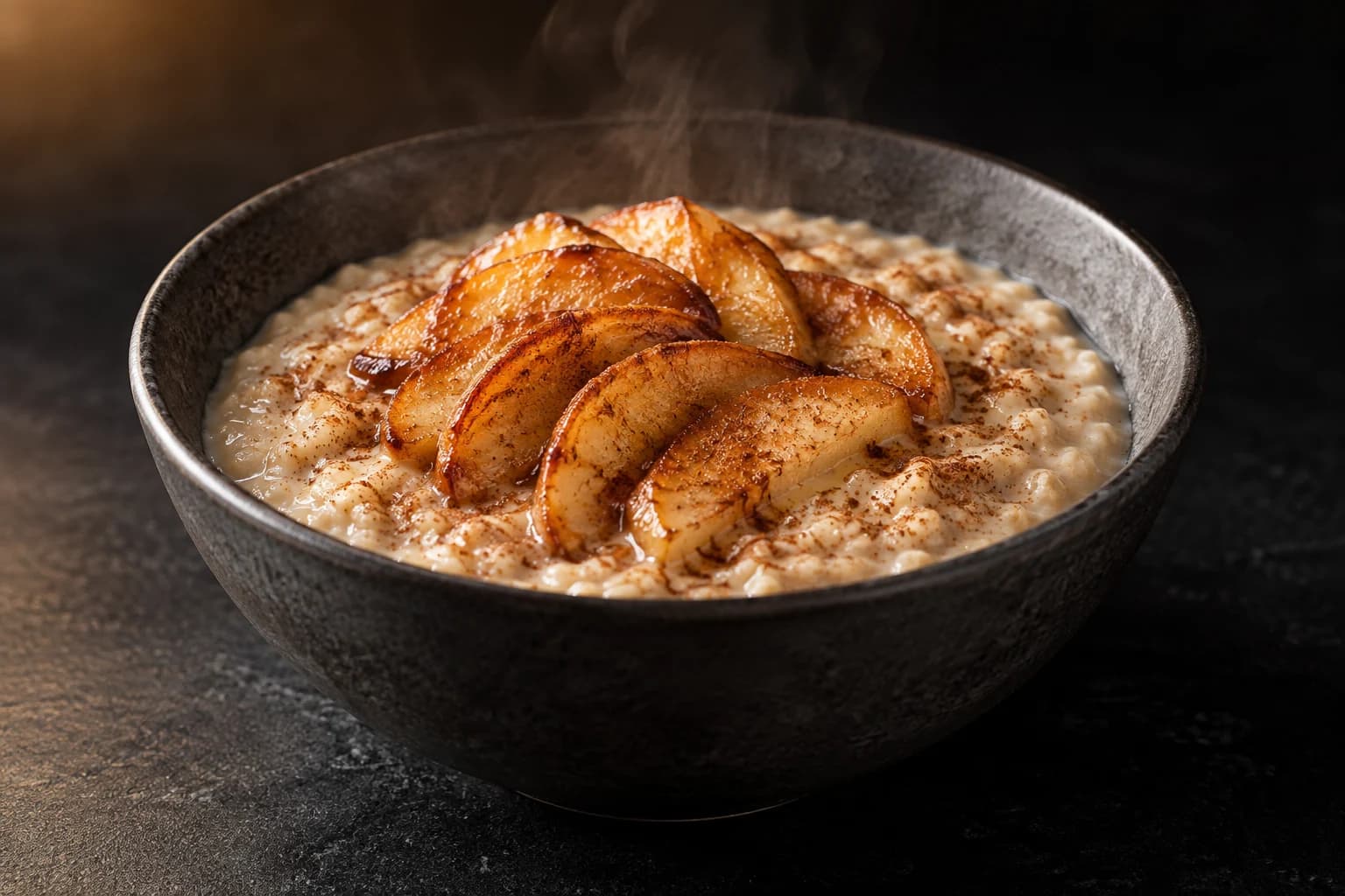 Porridge protéiné pomme-cannelle (végane)