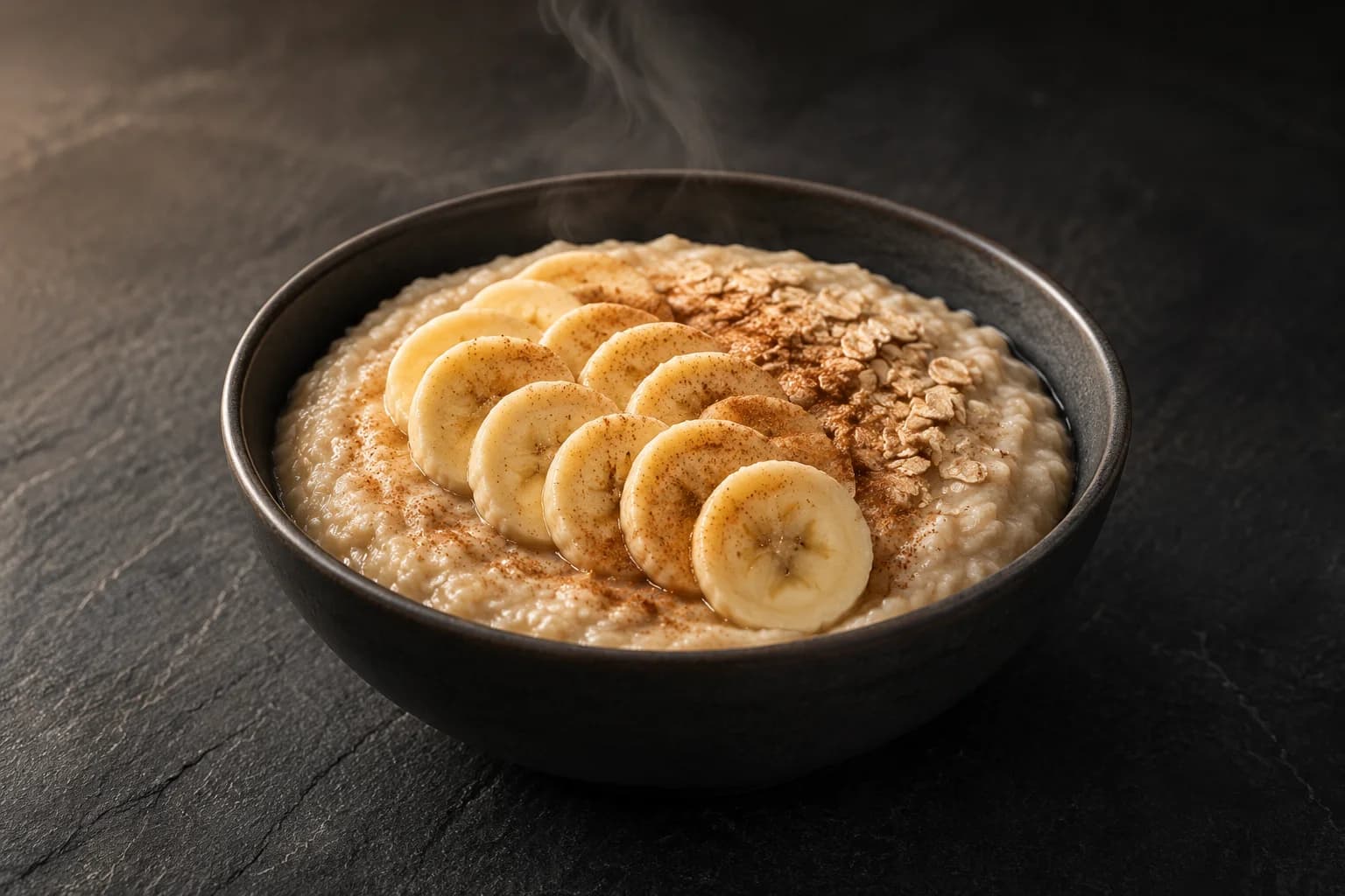 Porridge protéiné banane-cannelle
