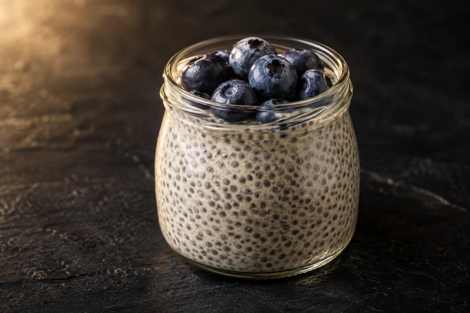 Pudding de chia, lait d'amande et fruits rouges