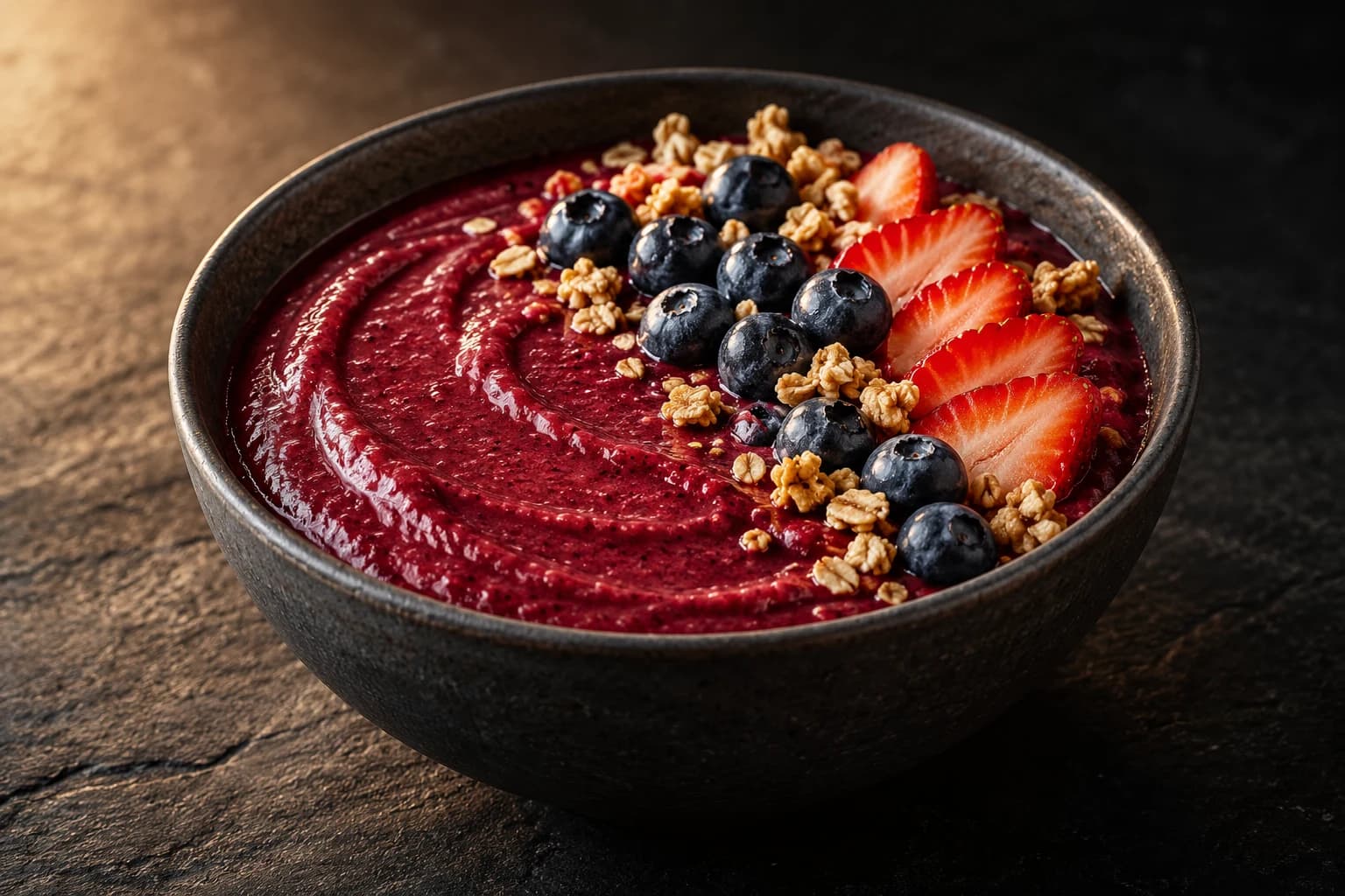 Smoothie bowl fruits rouges et whey