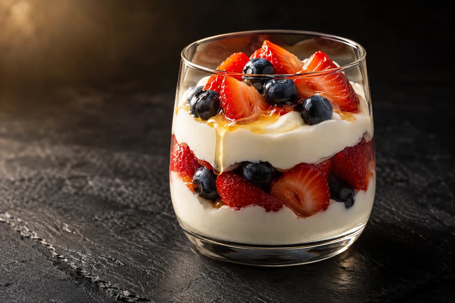 Verrine fromage blanc et fruits rouges
