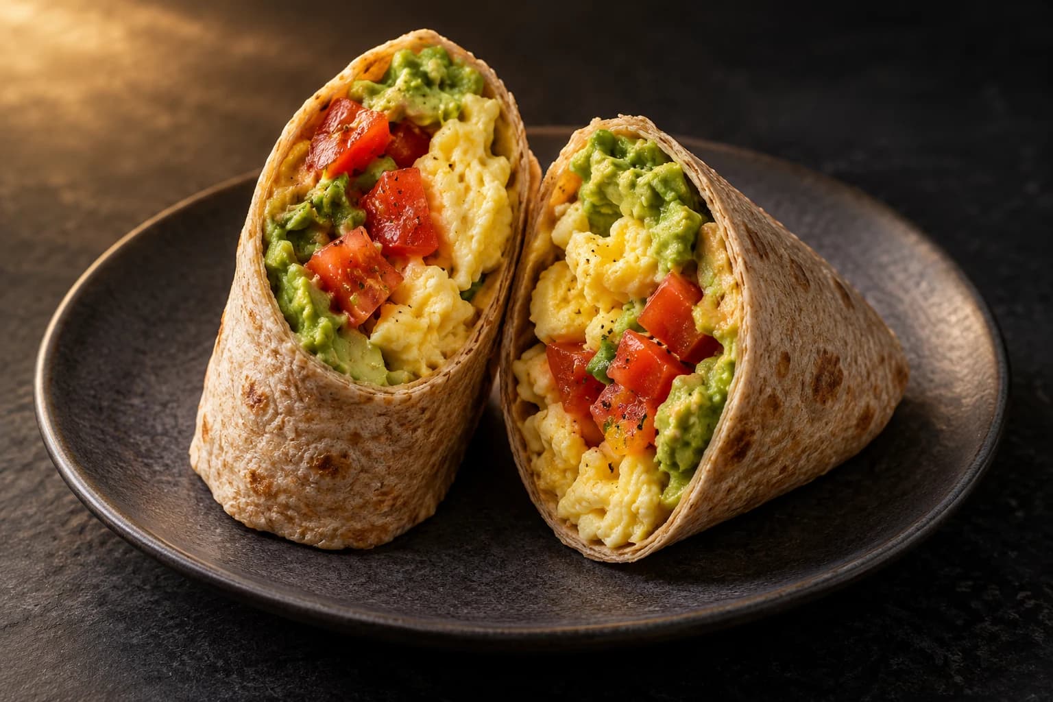Wrap œufs brouillés et avocat